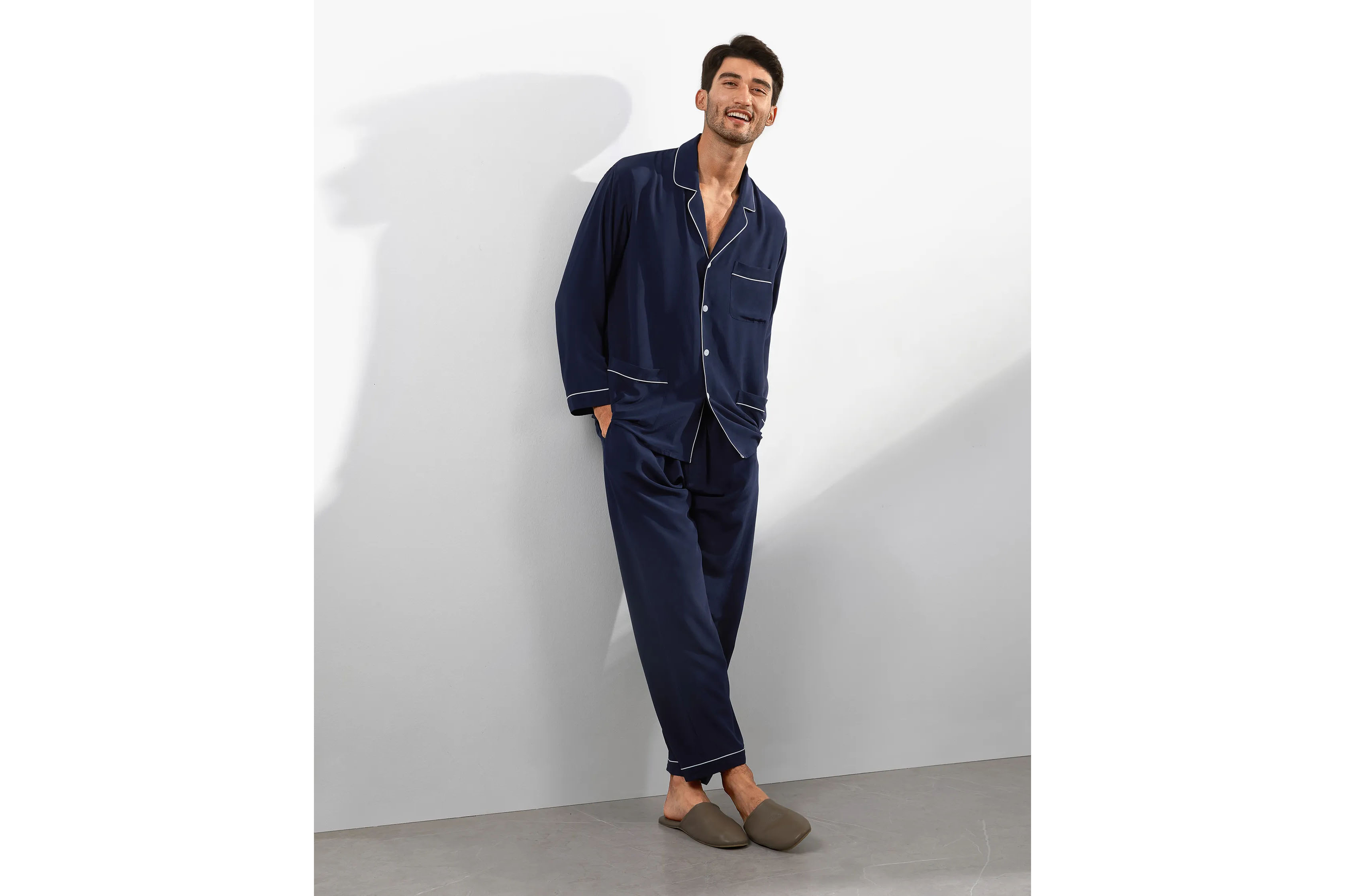 Lilysilk Men's Silk Pajamas Set With Lapel Collar
