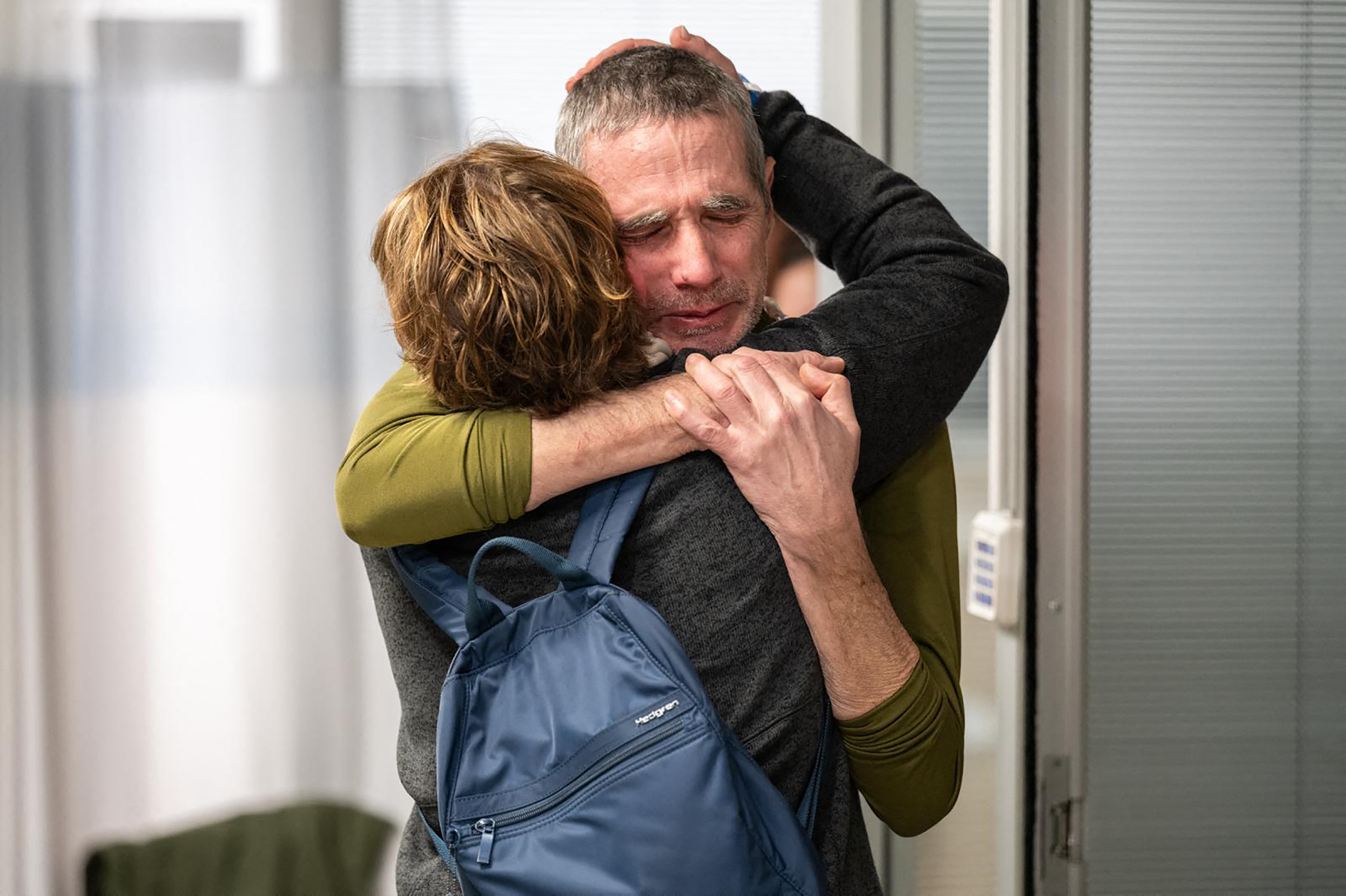 Rescued Israeli-Argentinian hostage Fernando Simon Marman reunites with his family at the Tel Hashomer Hospital in Ramat Gan on Feb. 12, 2024. 