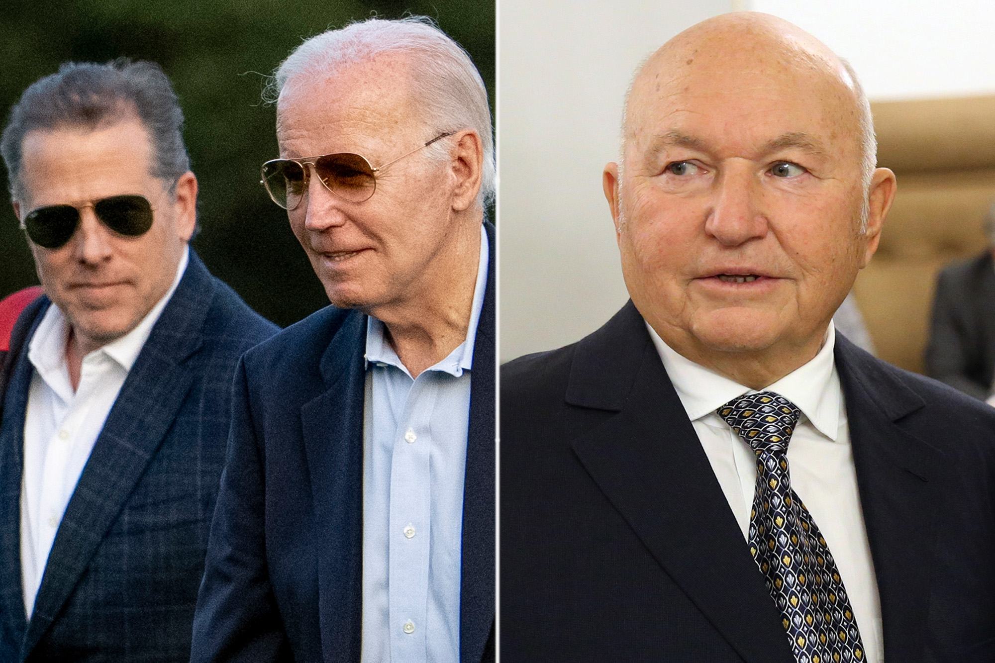 Yury Luzhkov and Joe Biden in a collage.