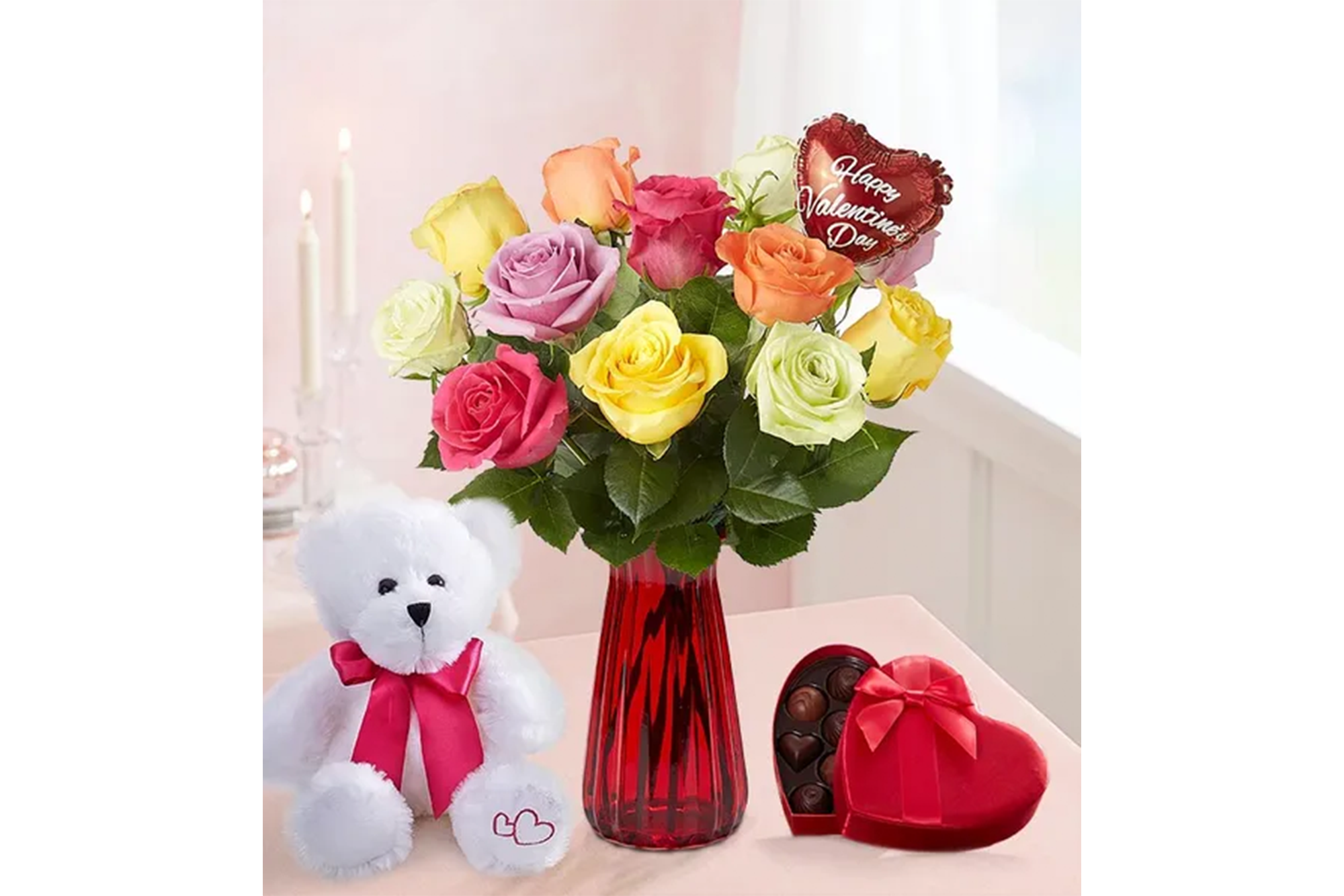 One Dozen Assorted Roses for Romance