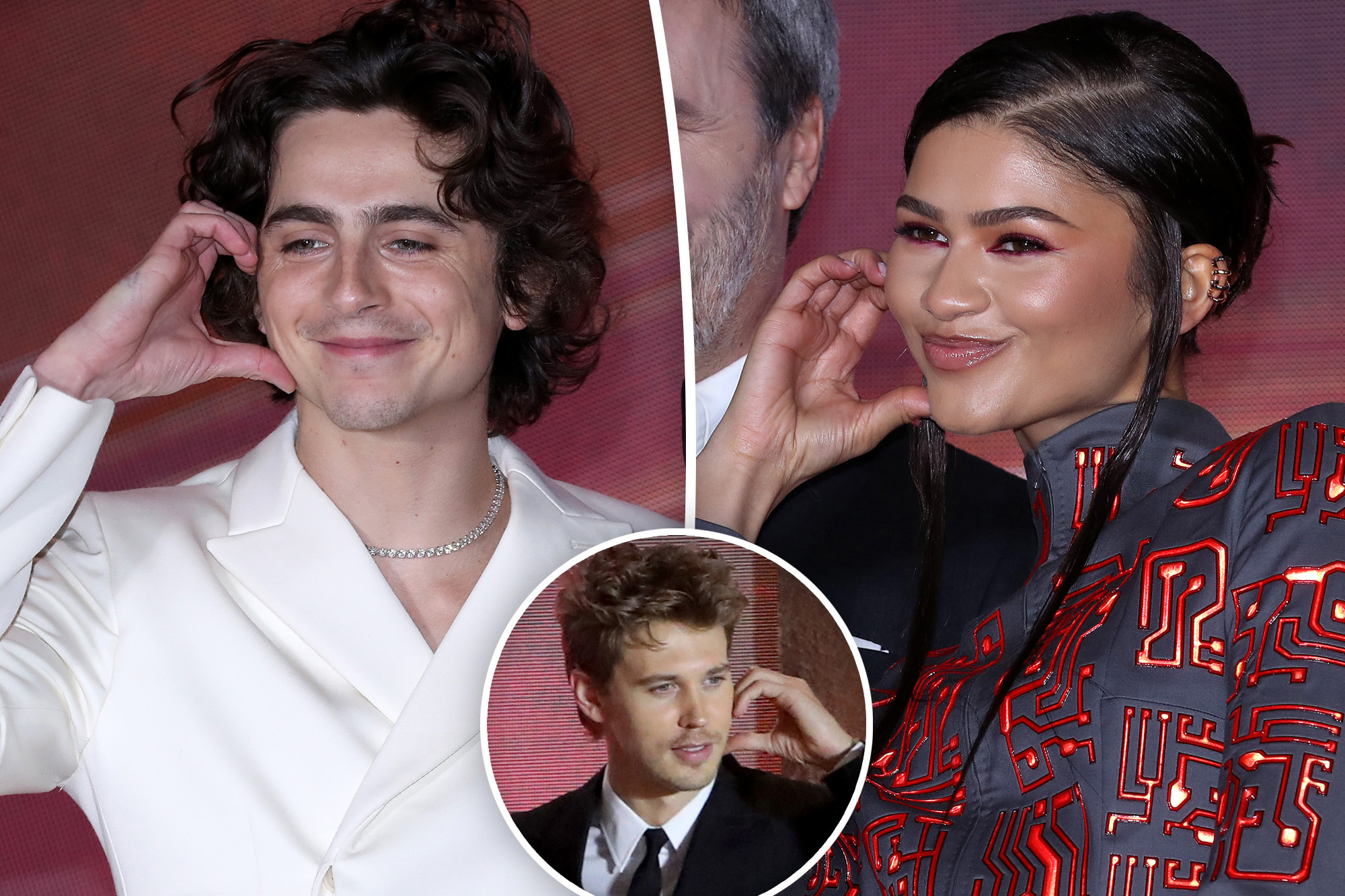 “Dune: Part Two” stars Timothée Chalamet, Zendaya and Austin Butler posed Thursday at the franchise film’s premiere in Seoul, South Korea, offering up hand gestures that raised curiosity.