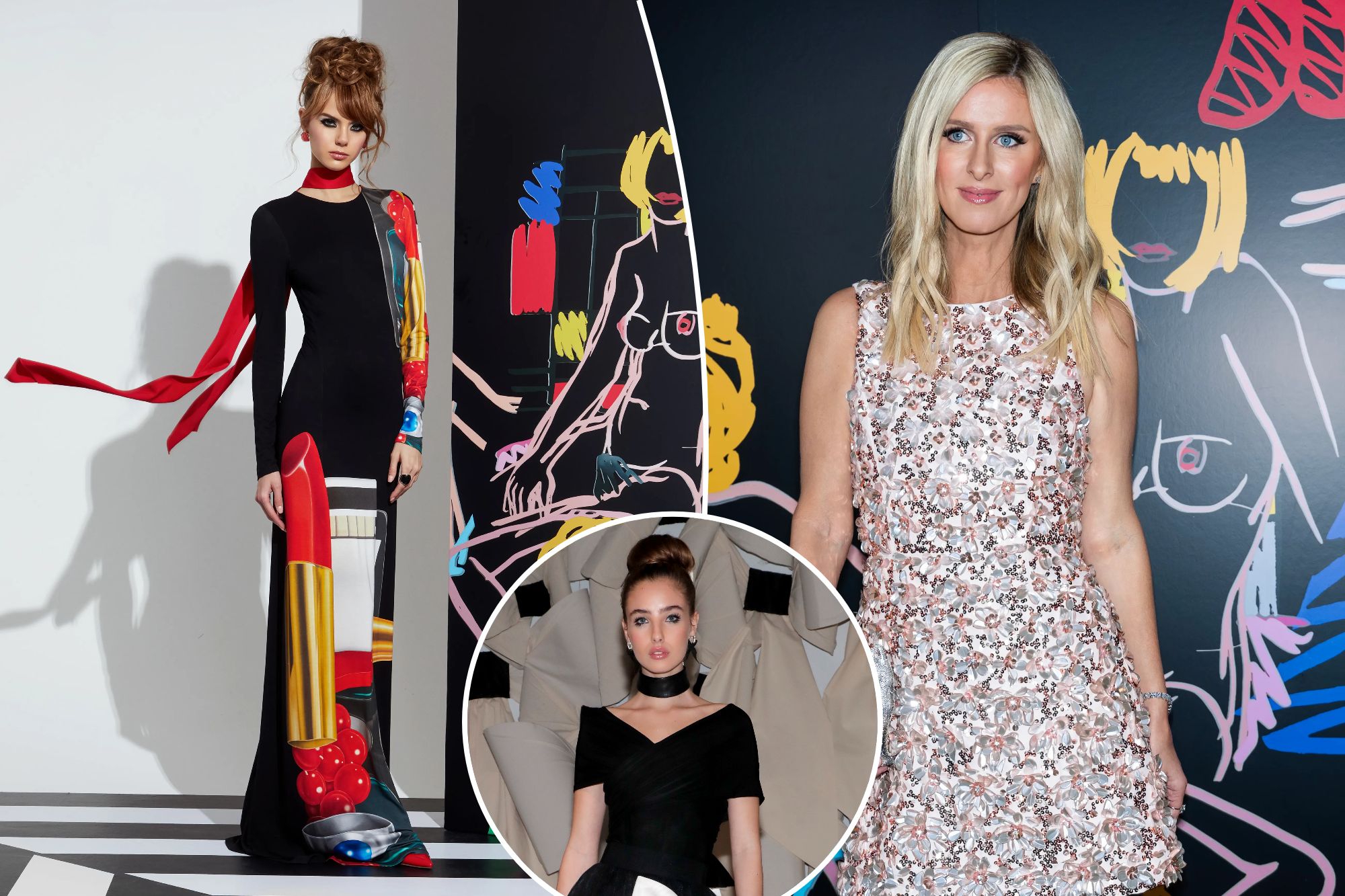 Nicky Hilton and Brooks Baldwin and a look from the A & O collection.