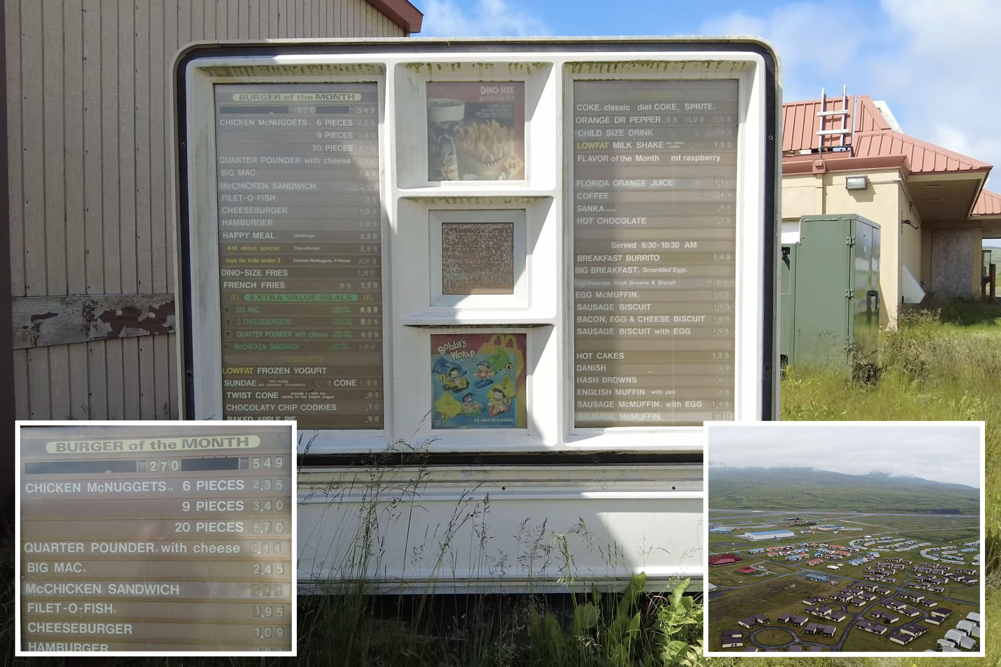 Chris Luckhardt traveled to Adak Island, Alaska, where he discovered an abandoned McDonald's — with a menu that hasn't been touched since 1994.