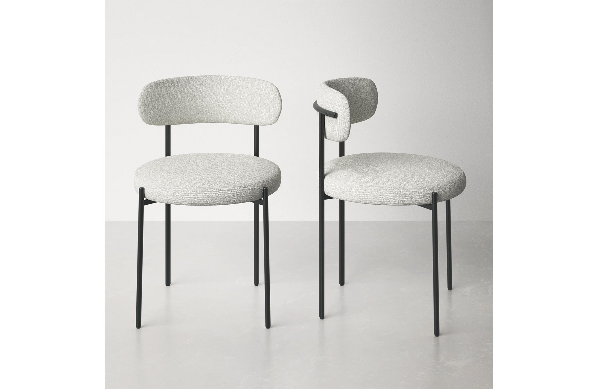 Sherwood Solid Back Boucle Side Chair (Set of 2)
