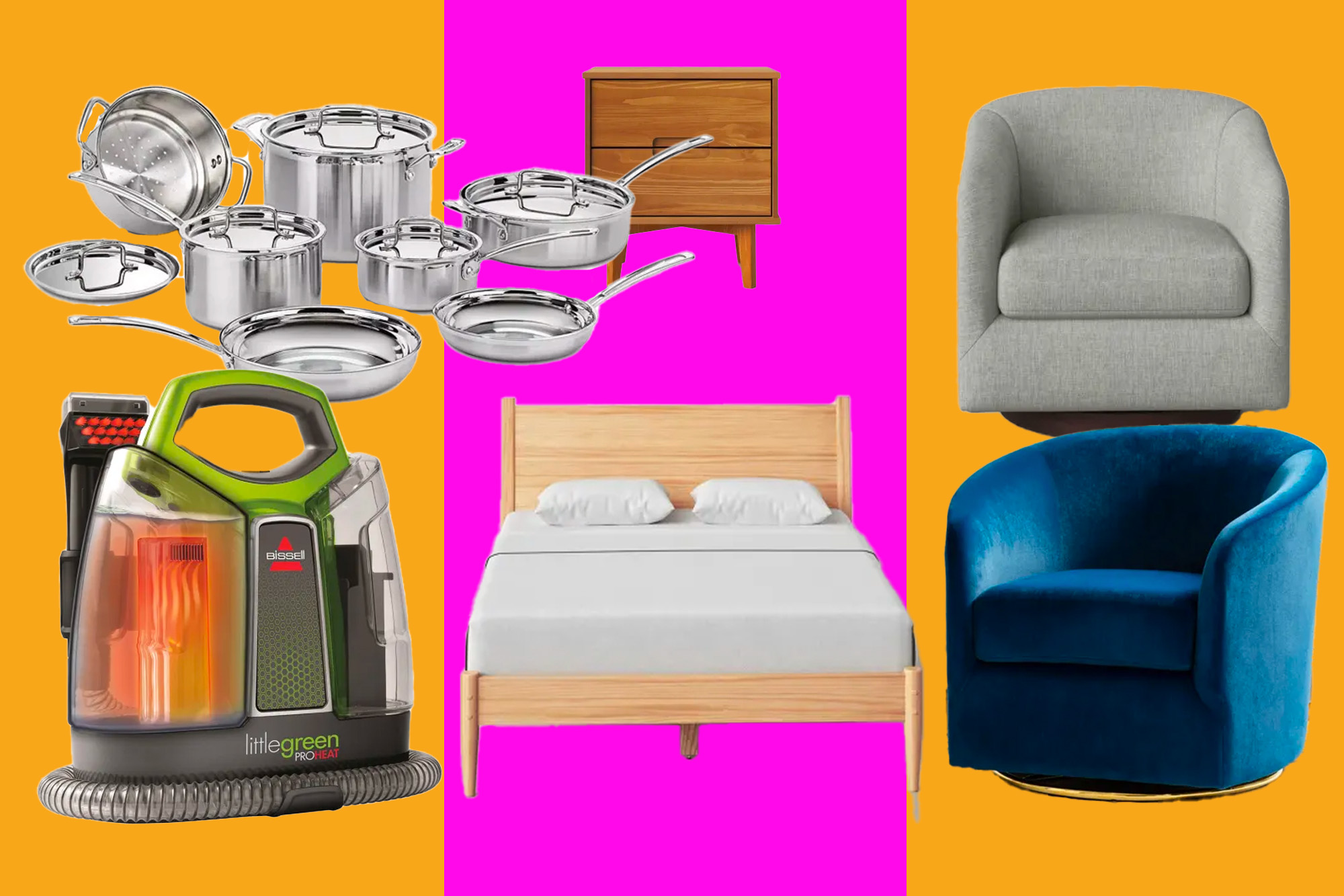 Collage of furniture and appliances from Wayfair72feat_478692